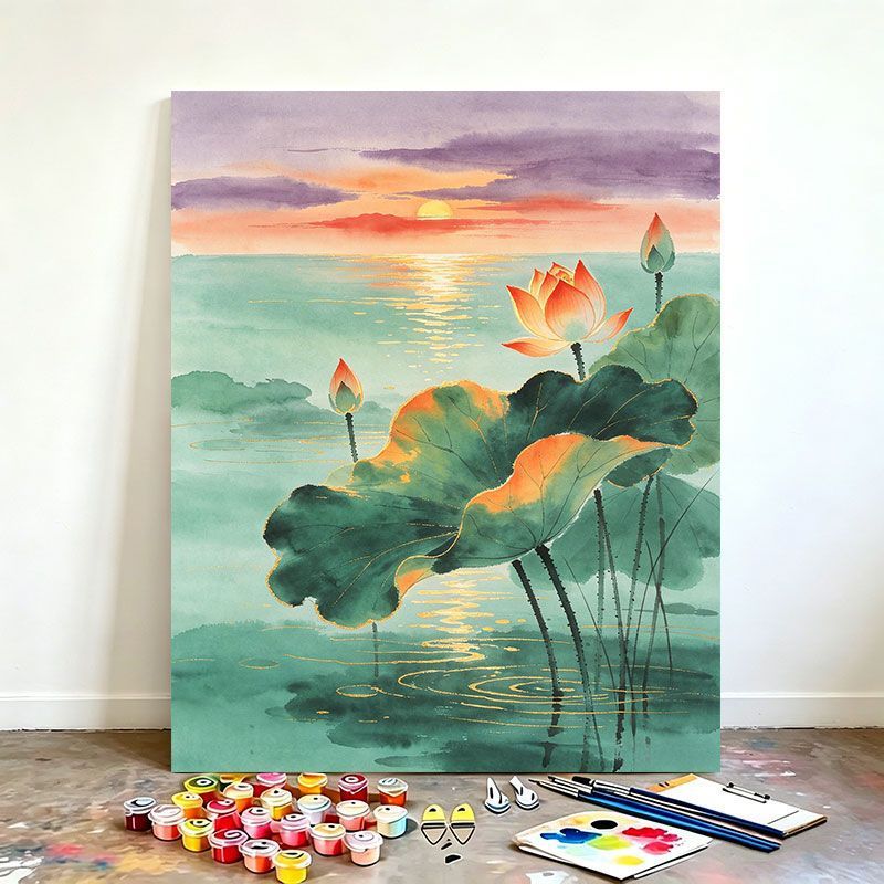 Aquarell Lotus Kunst Malset Karnz