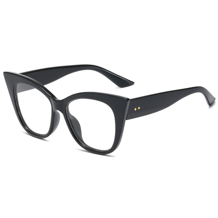 Damen extravagante Cat-Eye-Sonnenbrille mit verspiegelten Gläsern Karnz