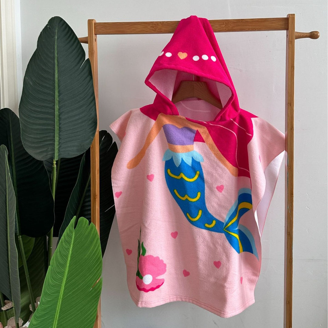Kinder Haifisch-Design Kapuzenhandtuch Poncho Karnz