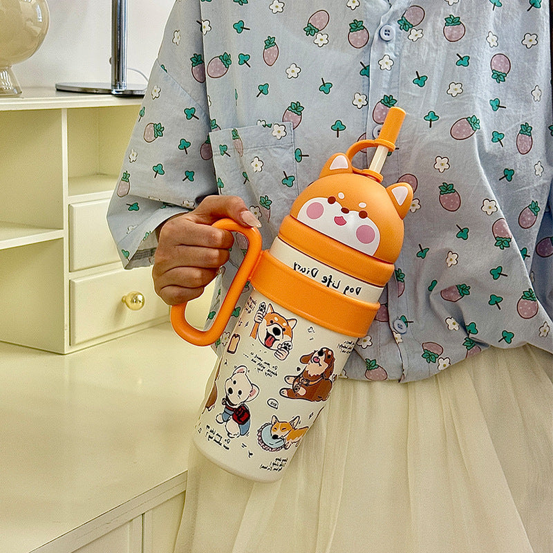 Damen Verspielte Trinkflasche mit Tiermotiv Karnz