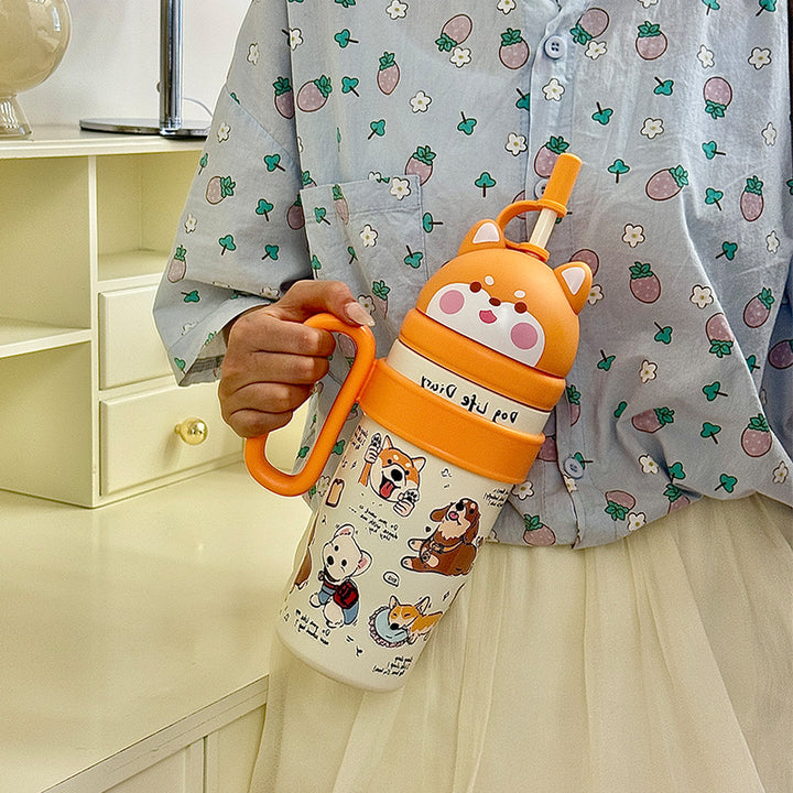 Damen Verspielte Trinkflasche mit Tiermotiv Karnz