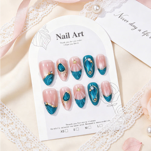 Elegantes abstraktes Press-On-Nagelkunstset