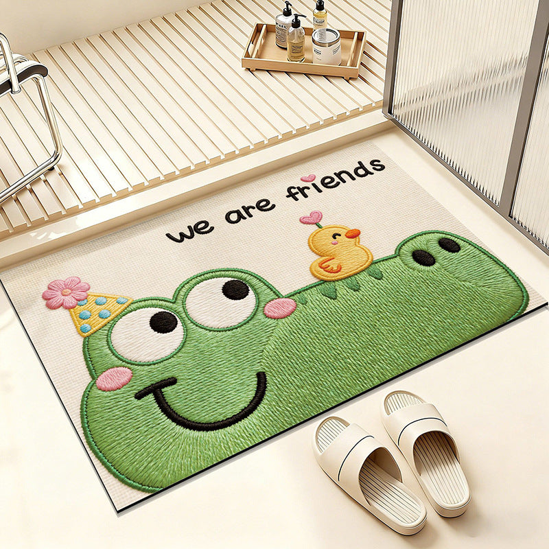 Cartoon-Frosch-Motiv Badezimmer Teppich