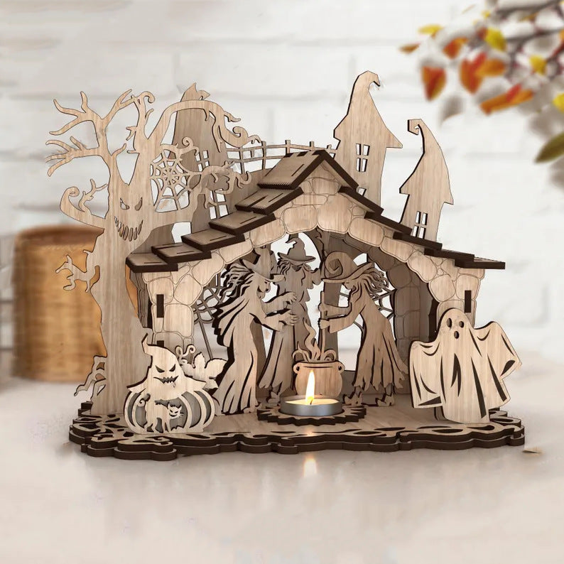 3D Halloween-Themen Holzdekoration