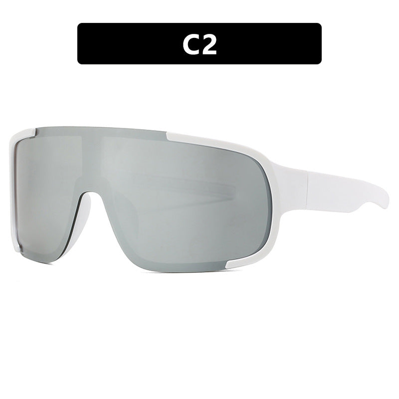 Damen sportliche UV-Schutz-Sonnenbrille mit breiter, aerodynamischer Form Karnz