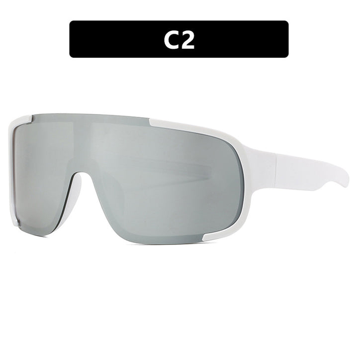 Damen sportliche UV-Schutz-Sonnenbrille mit breiter, aerodynamischer Form Karnz