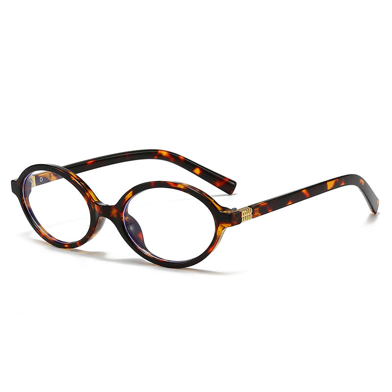 Damen modische ovale Brille mit goldenen Akzenten Karnz