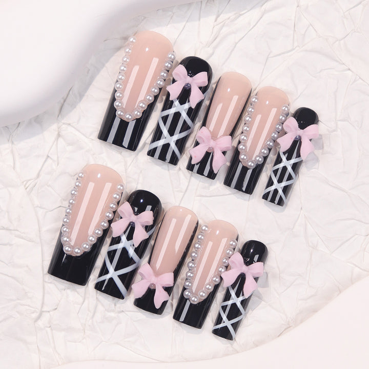 Künstlerisches Bogen-verziertes Stiletto-Nagelset Karnz
