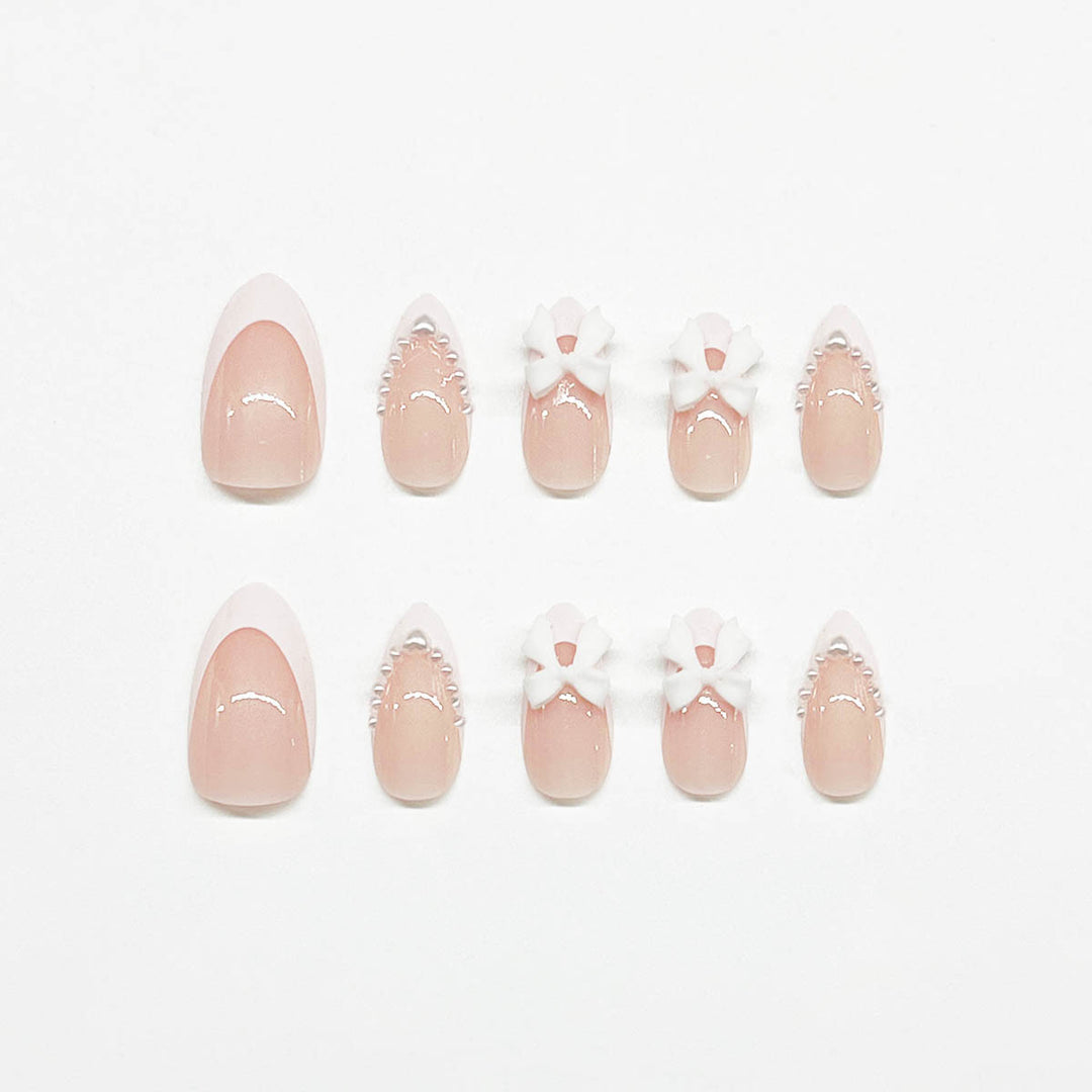 Elegante 3D Schleifen-verzierte Nagelkunstverlängerungen Karnz