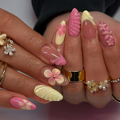 Künstlerische 3D Blumennagelkunst Karnz