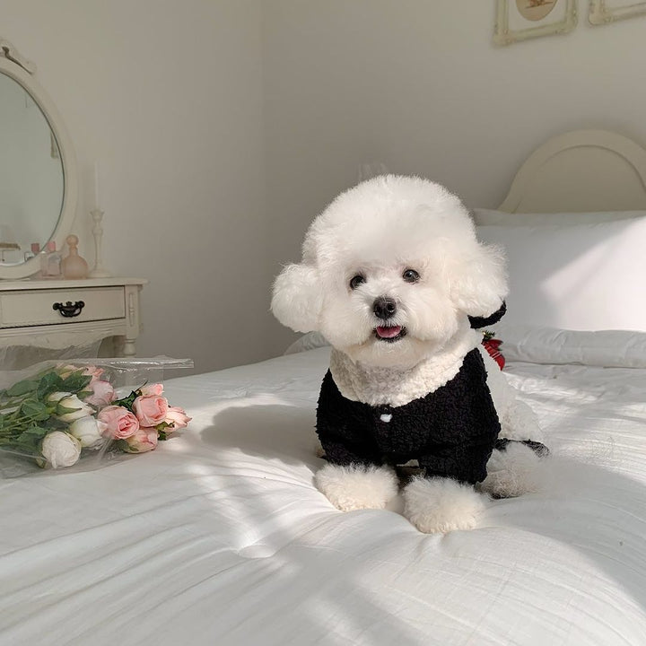 Sherpa-Fleece-Panda-Hoodie-Harness-freundlicher Hundemantel