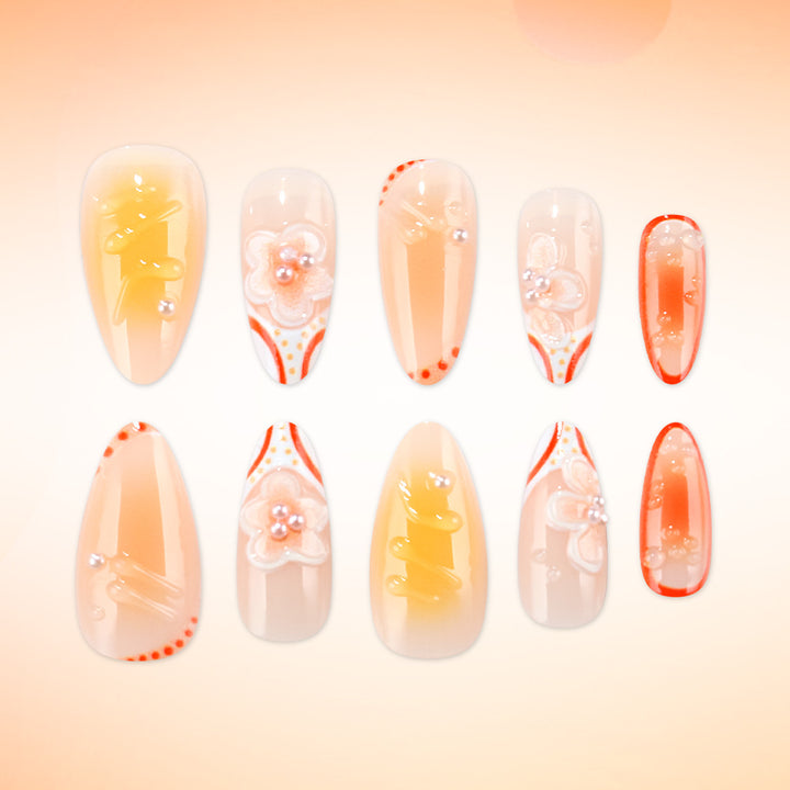 Floral Gel Press-On Nail Set Karnz
