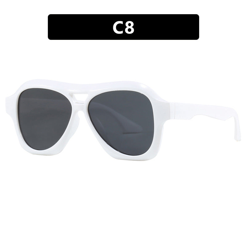 Damen modische Sonnenbrille im innovativen Design mit breitem Rahmen Karnz