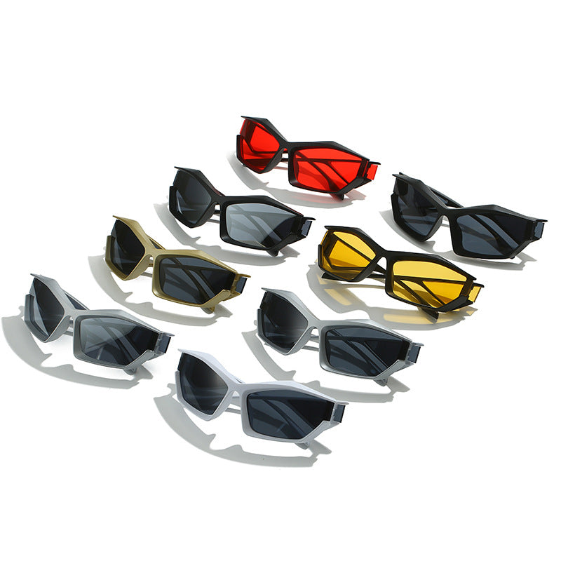 Damen sportliche Performance-Sonnenbrille mit modernem Geometrie-Rahmen Karnz