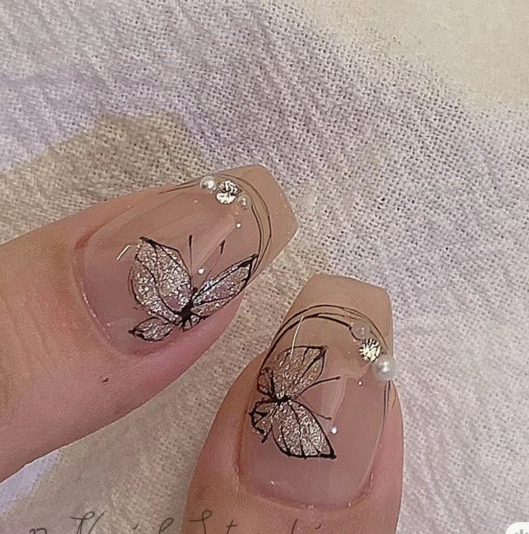 Künstlerisches Schmetterling-Nagelkunst-Set
