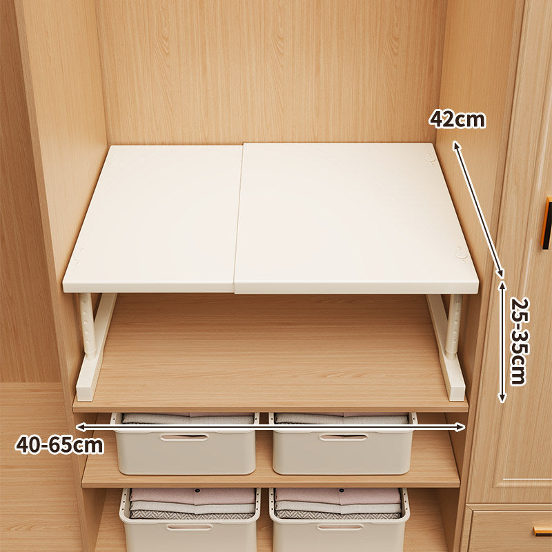 Erweiterbare Klappkleiderschrank-Regalplatte mit teleskopischer Unterstützung