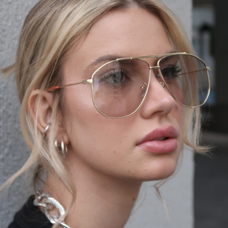 Damen kreative Piloten-Sonnenbrille mit auffälligem Rahmen Karnz