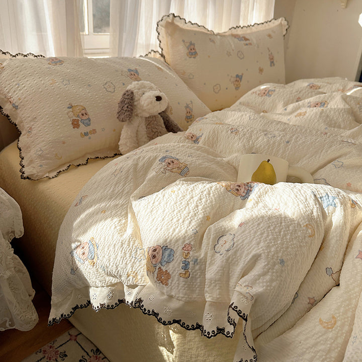 Vintage Floral Patchwork Bettwäsche Set