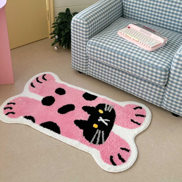 Kinderzimmer-Teppich Bärenform aus weichem Chenille mit rutschfester Unterseite