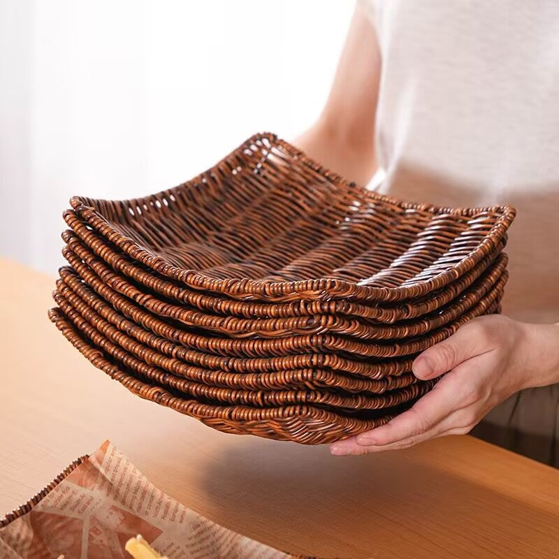 Unisex Elegante Rattan Servierplatte Karnz