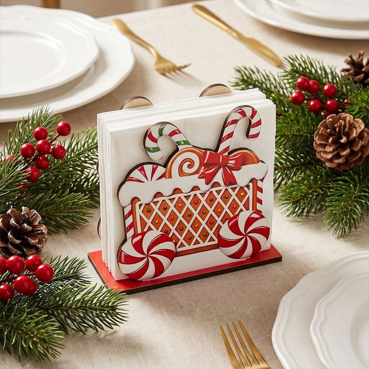 Weihnachtsdeko mit Lebkuchenhaus Motiven Karnz