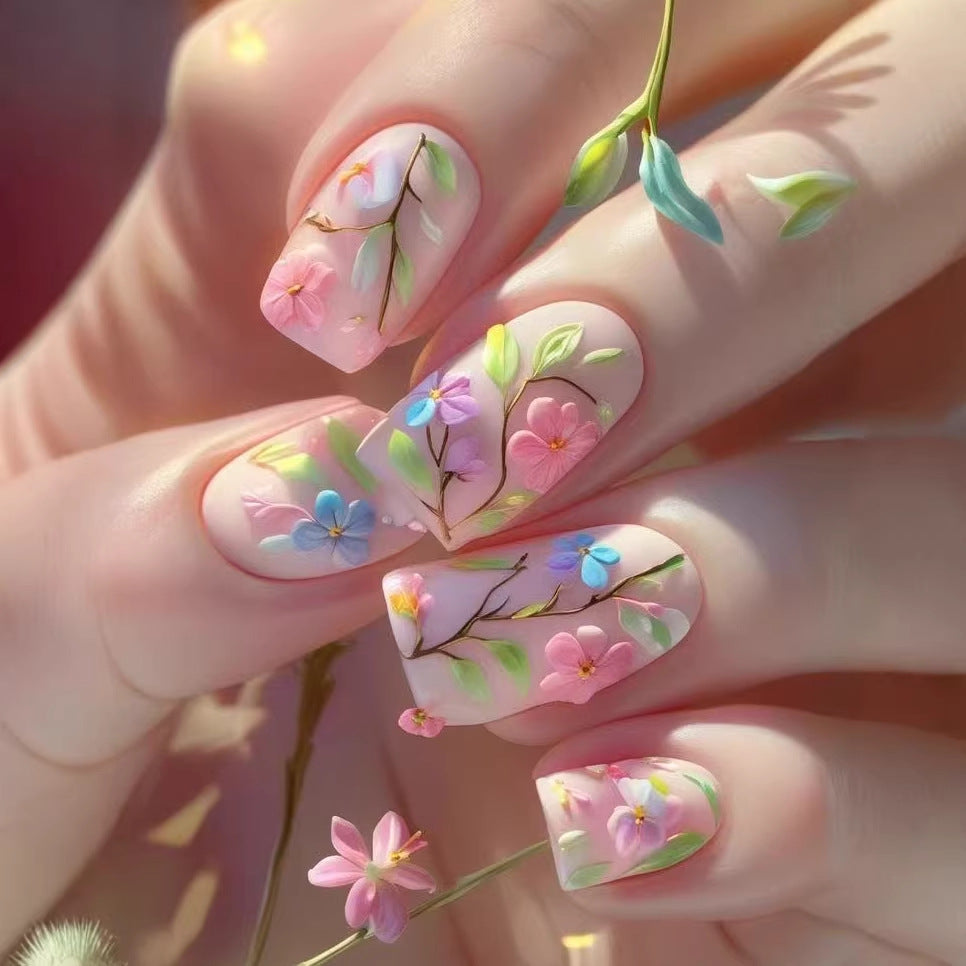 Kunstnagelset mit floralen 3D-Verzierungen Karnz 1788017362