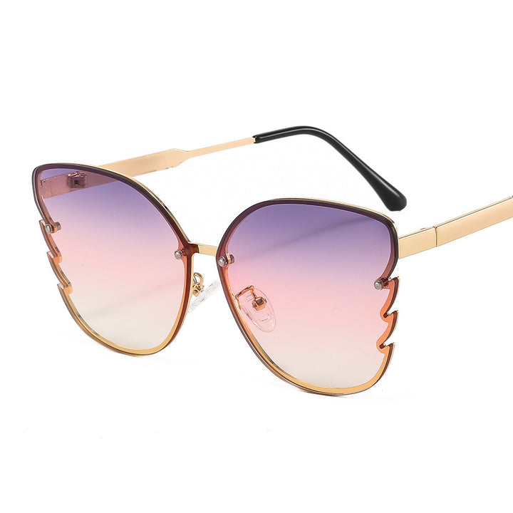 Damen statement Sonnenbrille mit einzigartigem Design und farbverlaufenden Gläsern Karnz
