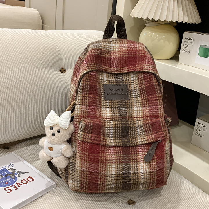 Gemütlicher Karomuster Rucksack Karnz