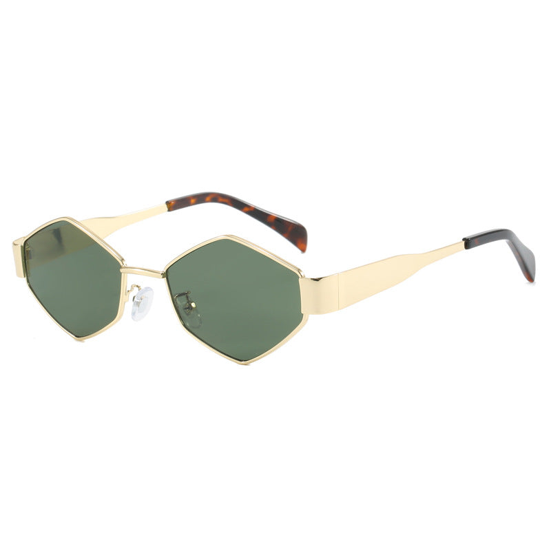 Damen geometrische Sonnenbrille mit luxuriösem Metallrahmen Karnz