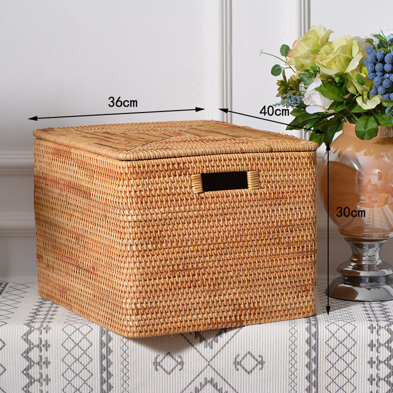 Damen rechteckiger Rattan Aufbewahrungskorb Karnz