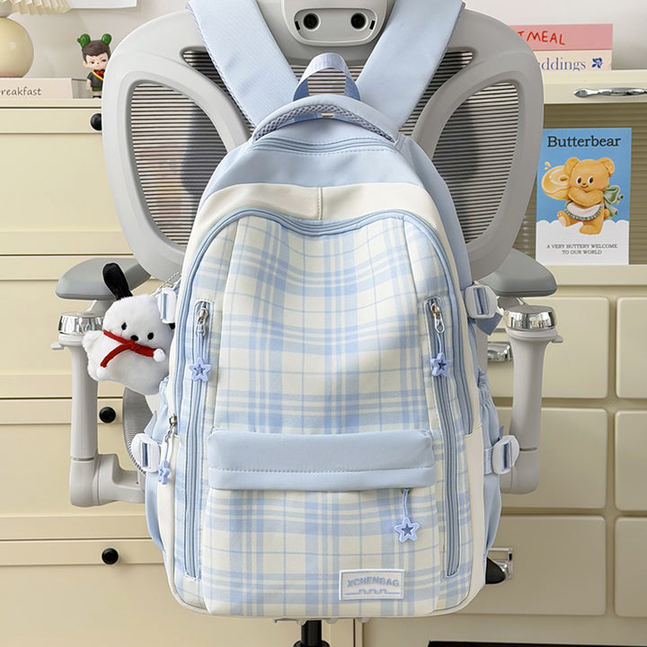 Stylische Karierte Muster Rucksack Karnz