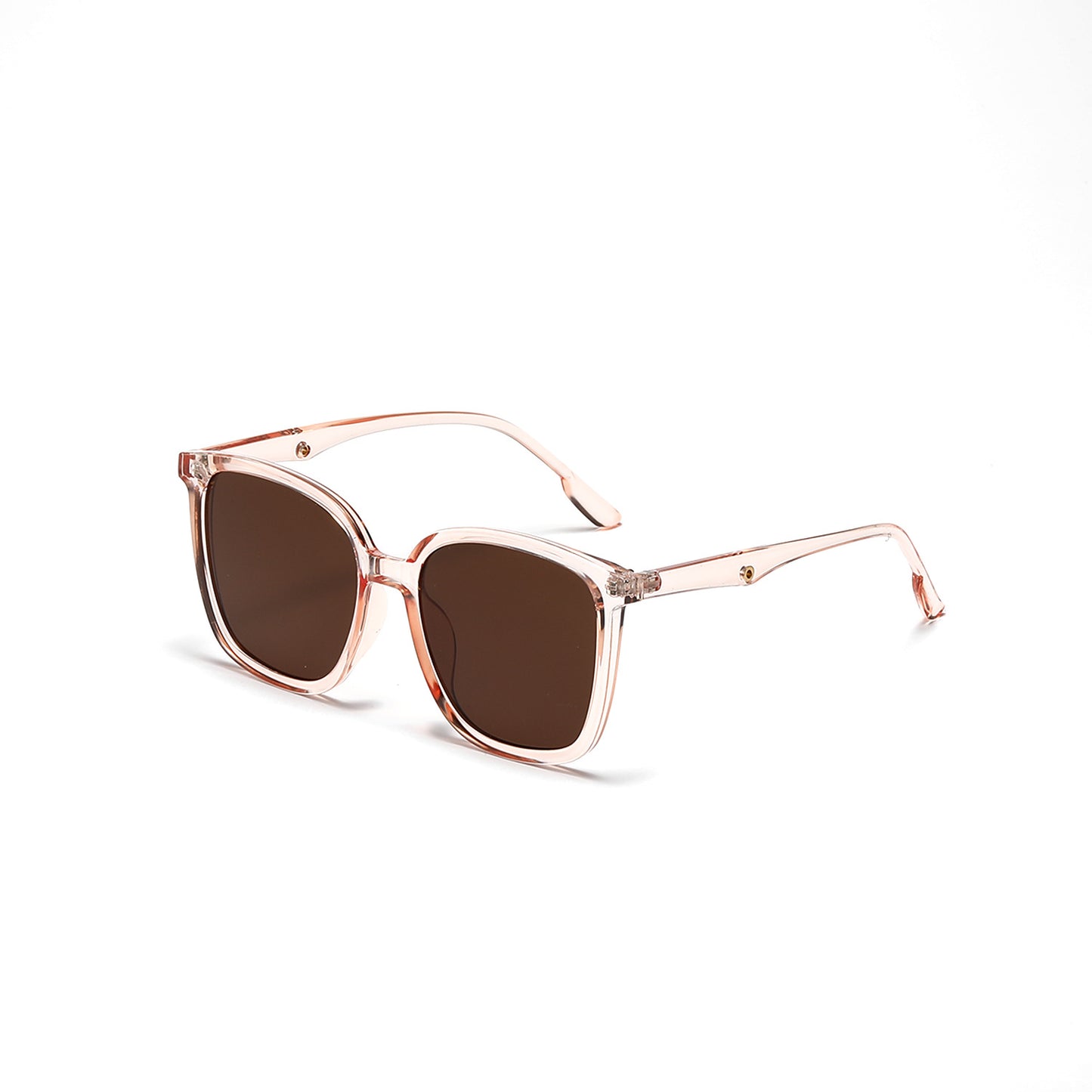 Damen stilvolle quadratische Sonnenbrille mit klarem Rahmen und polarisierten Gläsern Karnz