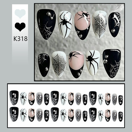 Kreatives Kunstnagelset mit Halloween-Spinnen-Design Karnz