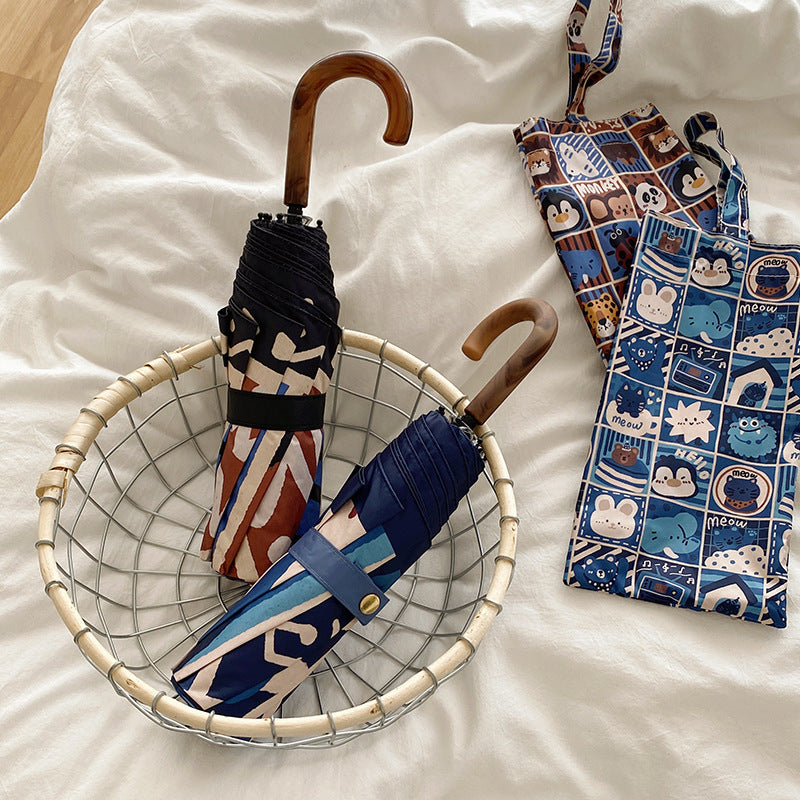 Damen Faltregenschirm mit kreativem geometrischem Design Karnz