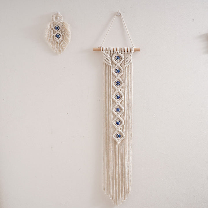 Makramee Wandbehang mit Augendesign Karnz