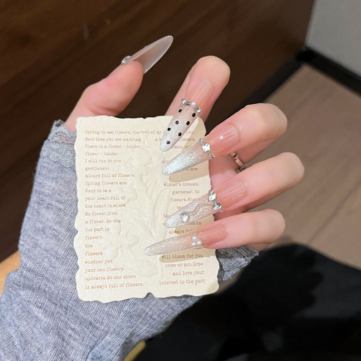 Elegante 3D Blumen Druck-Nagelverlängerungen Karnz