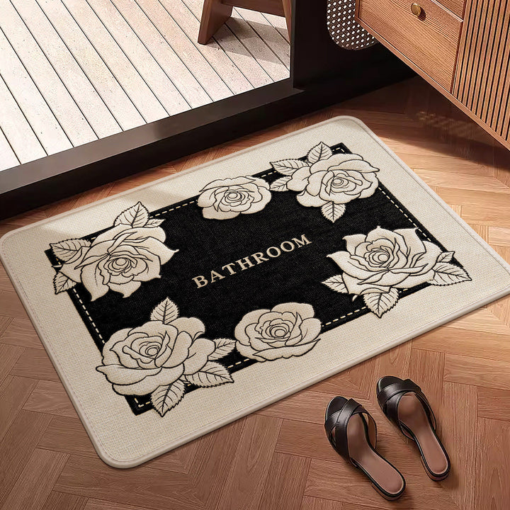 Luxuriöse floral bestickte Eingangsmatte