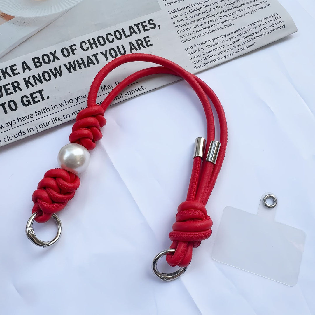 Eleganter geknoteter Leder-Schlüsselanhänger Halter Karnz