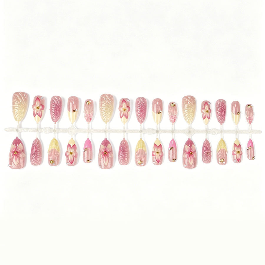 Floral Accent Press-On Nail Set Karnz