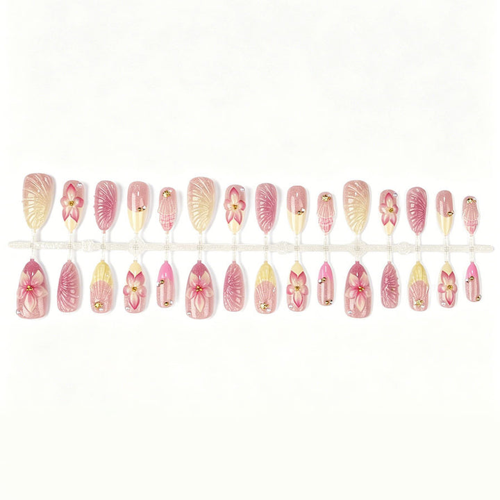 Floral Accent Press-On Nail Set Karnz