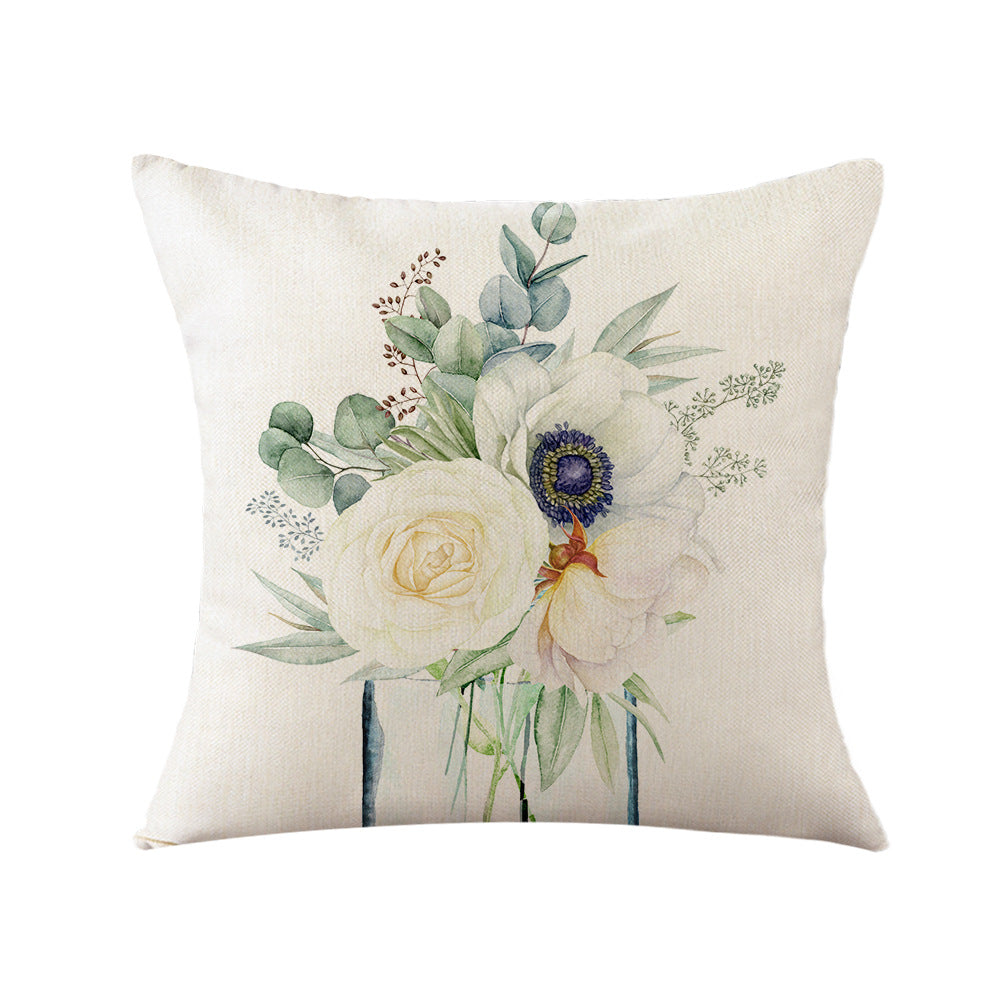 Damen Elegante Kissenhülle mit floralen Motiven Karnz