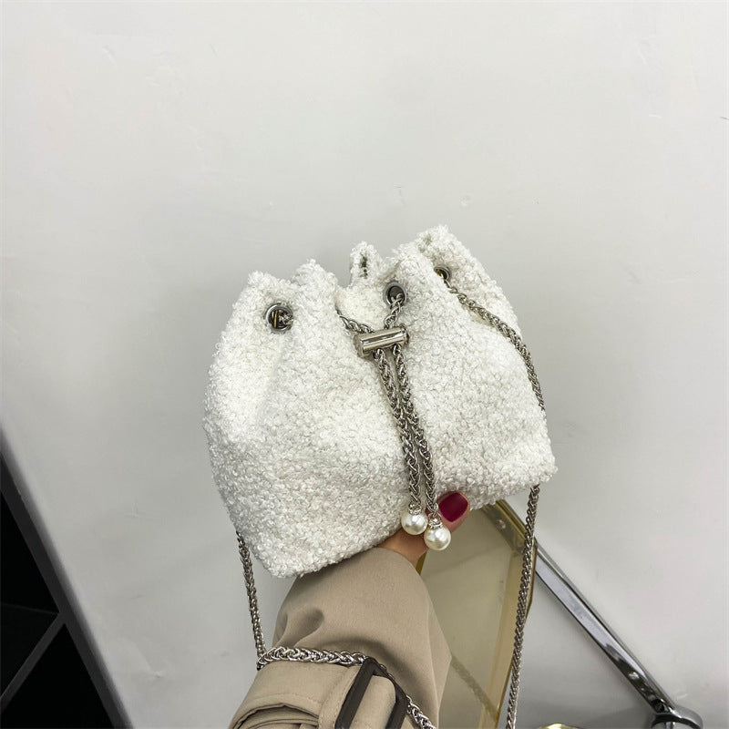 Plüsch Zugband Eimer Tasche