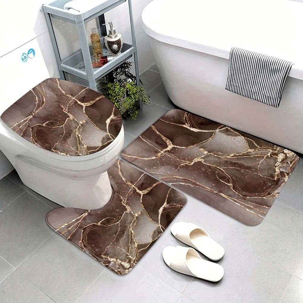 Künstlerisches Marmor Druck Badmatte Set