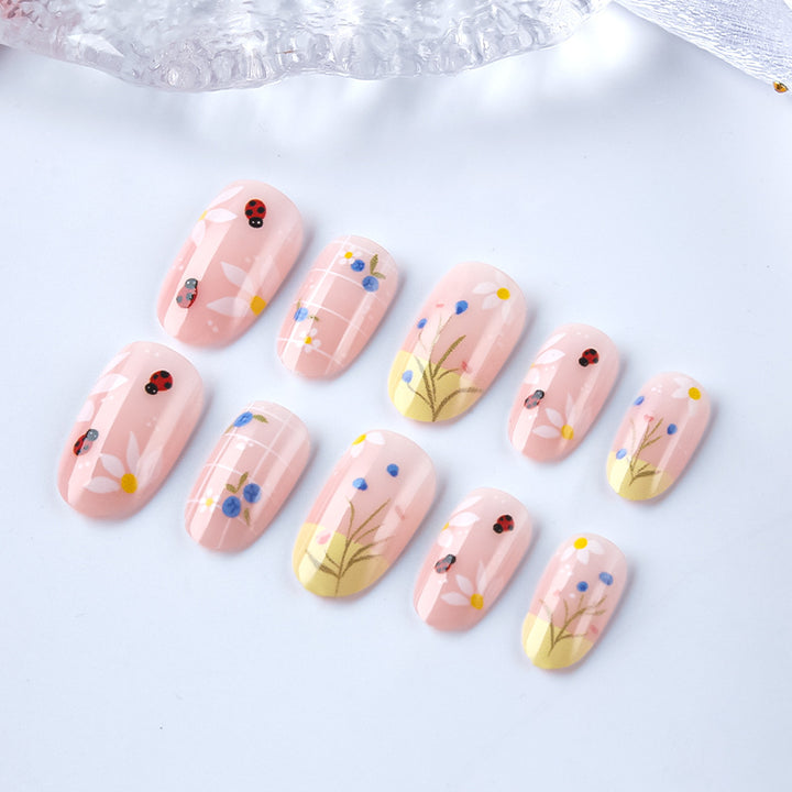 Künstlerische Floral Press-On Nägel Karnz