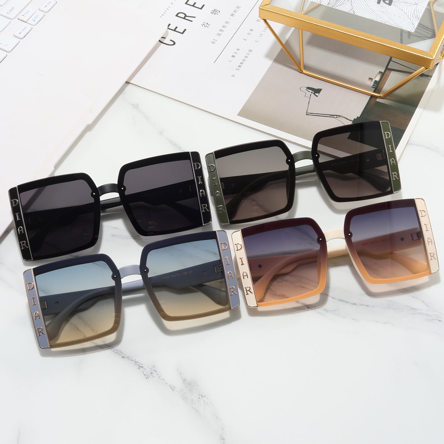 Damen Sonnenbrille im modernen quadratischen Design Karnz