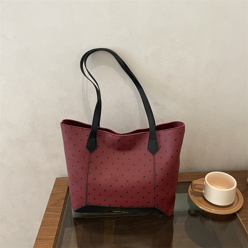 Stylische Pünktchen Shopper Tasche