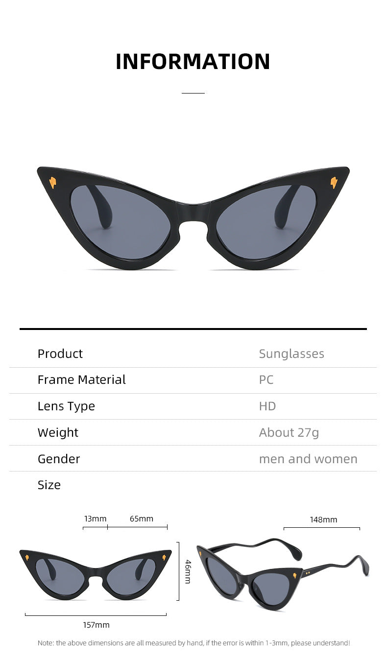 Damen Cat-Eye Sonnenbrille mit verspiegelten Gläsern und elegantem Detail Karnz