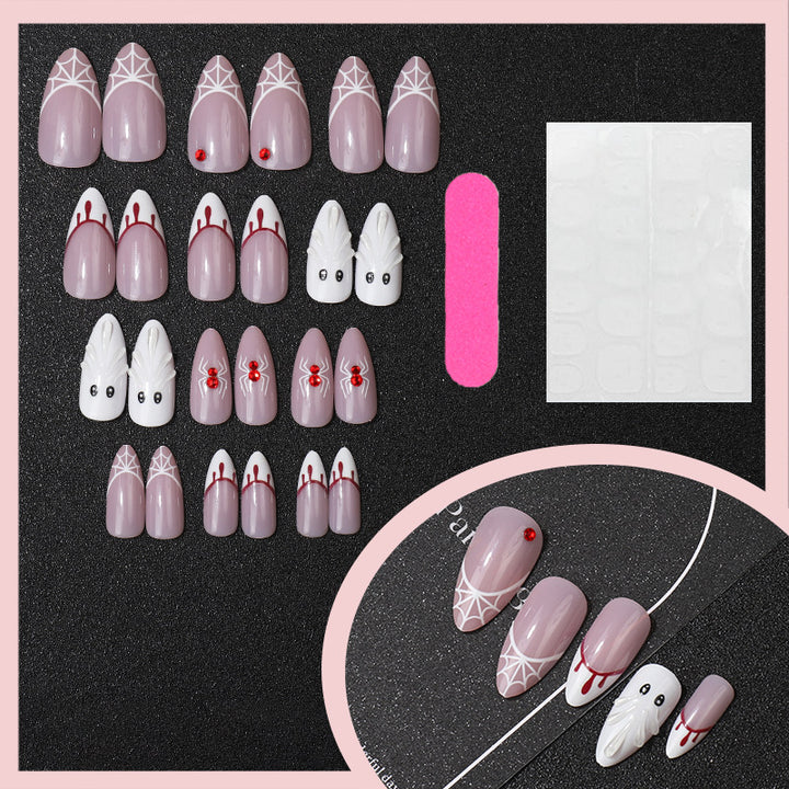 Kreatives Halloween-Themen Press-On Nail Set Karnz