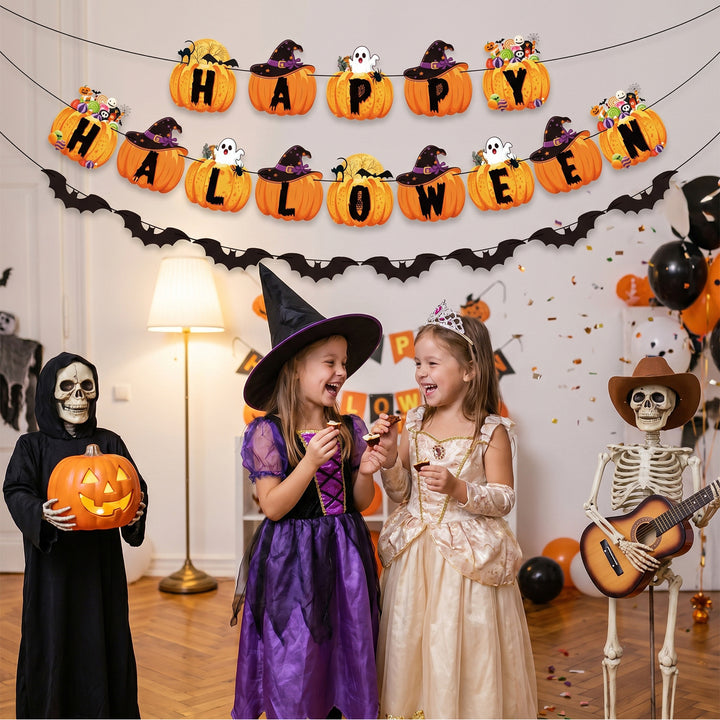 Halloween-Girlande mit Fledermaus-Motiv