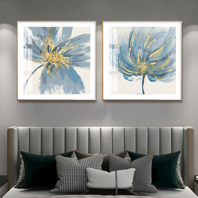 Elegante Blumen Wandkunst Set